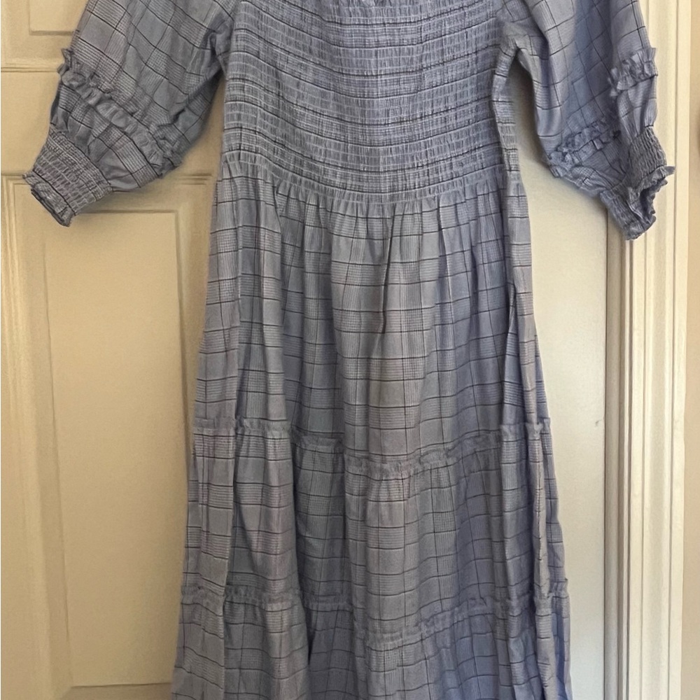 Hill House Home - Blue Plaid Long Sleeve Nap Dress
